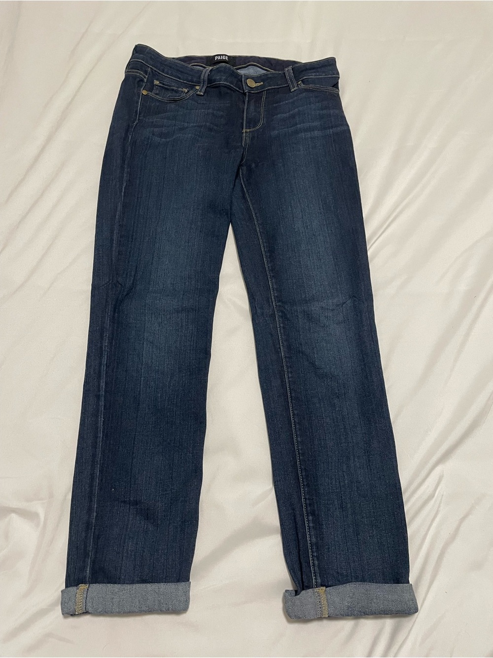 Paige Skyline Crop Dark Blue Women’s Jeans Size 28